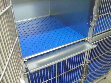 Direct Animal sanitary cages and cage equipment, with the only subfloor and removable collection tray system for easy urine removal.